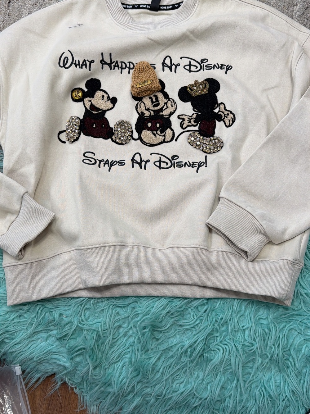 Disney Embellished Mickey Graphic Sweatshirt - Cream
